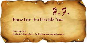 Haszler Feliciána névjegykártya
